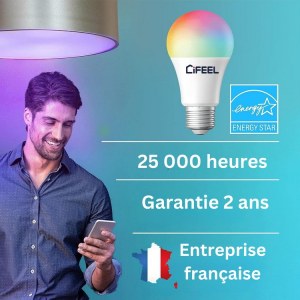 Liquidation ampoules connectées WiFi E27 – 1 392 unités – compatible Google / Alexa /...