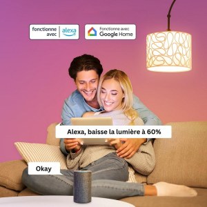 Liquidation ampoules connectées WiFi E27 – 1 392 unités – compatible Google / Alexa /...