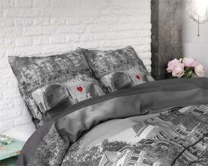 "Amsterdam" Set 2/3 pcs Parure de Lit 100% Coton Housse de Couette+Taie d'Oreiller 140...