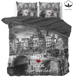 "Amsterdam" Set 2/3 pcs Parure de Lit 100% Coton Housse de Couette+Taie d'Oreiller 140...