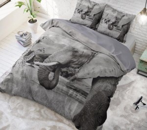 "Animal Family" Set 2/3 pcs Parure de Lit 100% Coton Housse de Couette+Taie d'Oreiller...