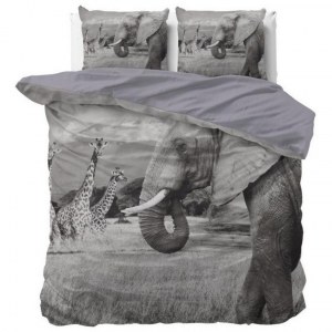 "Animal Family" Set 2/3 pcs Parure de Lit 100% Coton Housse de Couette+Taie d'Oreiller...