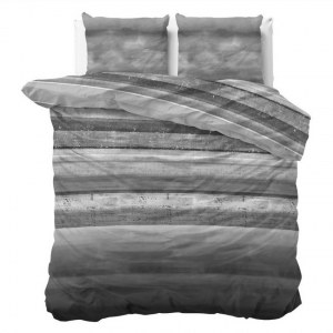 "Marcus" gris Set 2/3 pcs Parure de Lit Coton Mélangé Housse de Couette+Taie d'Oreiller