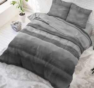 "Marcus" gris Set 2/3 pcs Parure de Lit Coton Mélangé Housse de Couette+Taie d'Oreiller