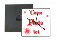 Ardoise naturelle carrée horloge personnalisable