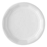 100 Assiettes rondes blanches plastique 20cm