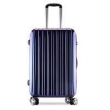 Valise Taille Cabine rigide 57cm bleu ultra leger 4 roues multidirectionnelles PARTY PR...