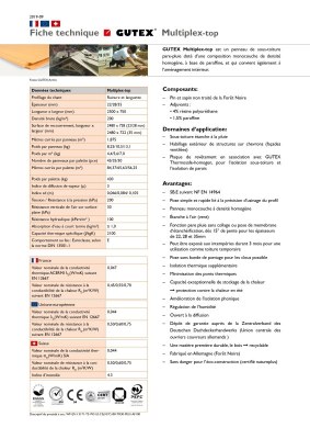 Panneau fibre de bois MULTIPLEX TOP 35mm 250x75cm R=0,70 - GUTEX