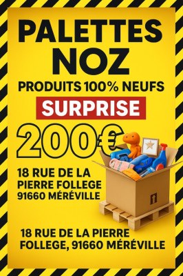 ???? PALETTES NOZ – PRODUITS 100% NEUFS – SURPRISE – 200€ SEULEMENT ! ????