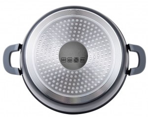 SAUTOIR Faitout - Couvercle verre & poignet silicone, Marbre, Induction, marmite