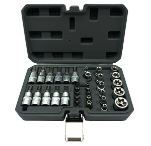 KRAFTMULLER Jeu de douilles et de douilles E 34pcs 3/8" E Socket & Bit Socket Set