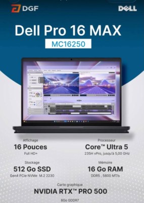 LOT DE 50 PC PORTABLES DELL PRO 16 MAX – NEUFS SOUS EMBALLAGE