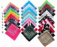 Lot bandana 100% coton 20 coloris au choix