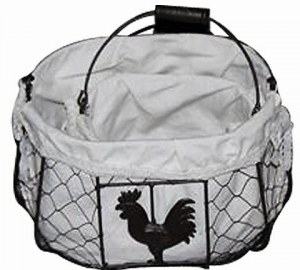 SET DE 2 PANIERS FORME OVALE MOTIF COQ