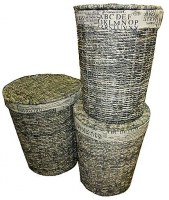SERIE DE 3 PANIERS A LINGE