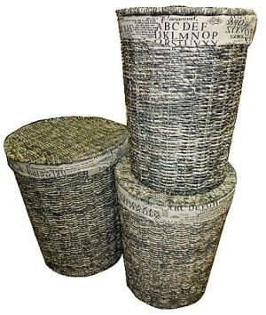 SERIE DE 3 PANIERS A LINGE