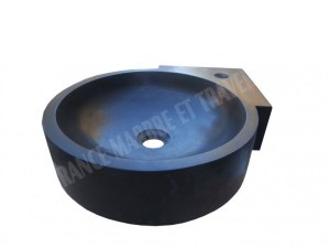 Basalte Noir Lave Main Esthétique Angle 40x40 cm