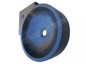 Basalte Noir Lave Main Esthétique Angle 40x40 cm