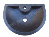Basalte Noir Lave Main Mi-Lune 40x26 cm