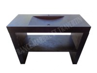 Basalte Noir Evier Meuble 1 Bac Avec Pieds