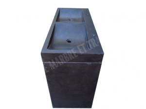 Basalte Noir Evier Meuble 2 Bac Avec Pieds