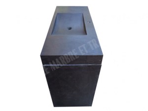 Basalte Noir Evier Meuble 1 Bac Avec Pieds