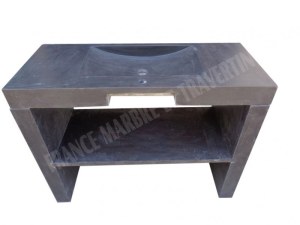 Basalte Noir Evier Meuble 1 Bac Avec Pieds