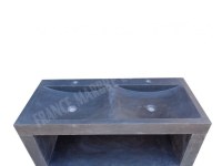 Basalte Noir Evier Meuble 2 Bac Avec Pieds