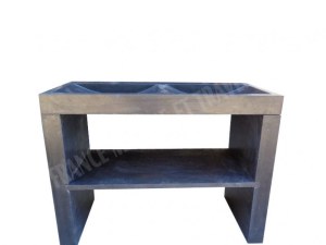 Basalte Noir Evier Meuble 2 Bac Avec Pieds