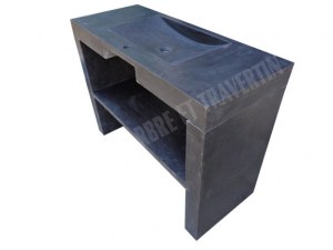 Basalte Noir Evier Meuble 1 Bac Avec Pieds