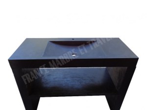 Basalte Noir Evier Meuble 1 Bac Avec Pieds