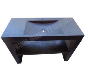 Basalte Noir Evier Meuble 1 Bac Avec Pieds