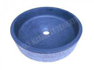 Basalte Noir Vasque Modéle Cylindre Plat Strie