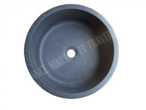 Basalte Noir Vasque Modéle Cylindre Strie