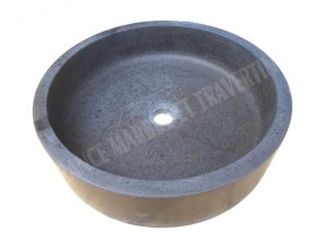 Basalte Noir Vasque Modéle Grande Plat Cylindre