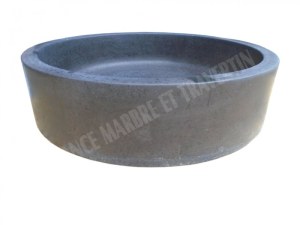 Basalte Noir Vasque Modéle Grande Plat Cylindre
