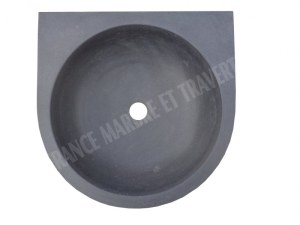 Basalte Noir Lave Main Demi Ronde 40x40 cm