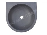 Basalte Noir Lave Main Demi Ronde 40x40 cm