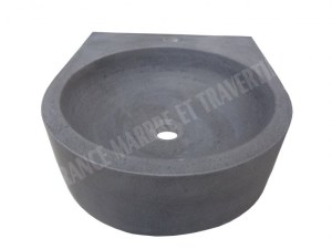 Basalte Noir Lave Main Demi Ronde 40x40 cm