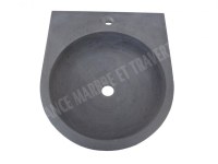 Basalte Noir Lave Main Demi Ronde 40x40 cm
