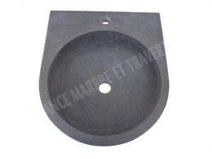Basalte Noir Lave Main Demi Ronde 40x40 cm