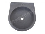 Basalte Noir Lave Main Demi Ronde 40x40 cm