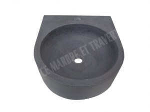 Basalte Noir Lave Main Demi Ronde 40x40 cm