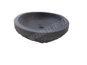 Basalte Noir Vasque Modéle Demi œuf Eclate