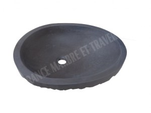 Basalte Noir Vasque Modéle Demi œuf Eclate