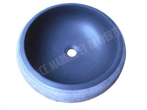 Basalte Noir Vasque Modéle Lentille Strié