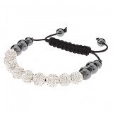 Bracelet tibetain en matiere crystaux et hematites. ( 3 couleurs)