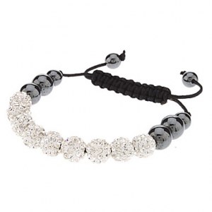 Bracelet tibetain en matiere crystaux et hematites. ( 3 couleurs)