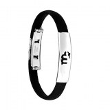 Bracelet bijoux fantaisie, en silicone et metal ( mixte )