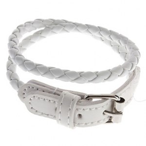 Bracelet original tresse, avec fermoire style ceinture ( blanc )